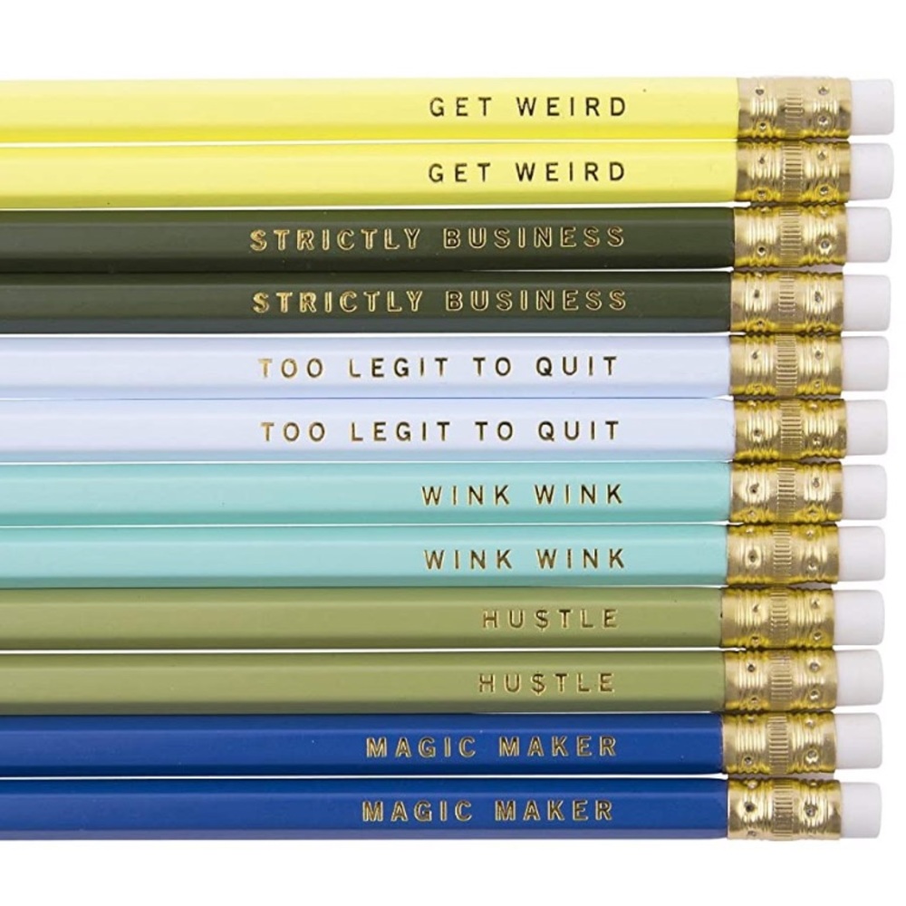 🆕 NEW in box - “Life Coach” Gold Foil Pencils